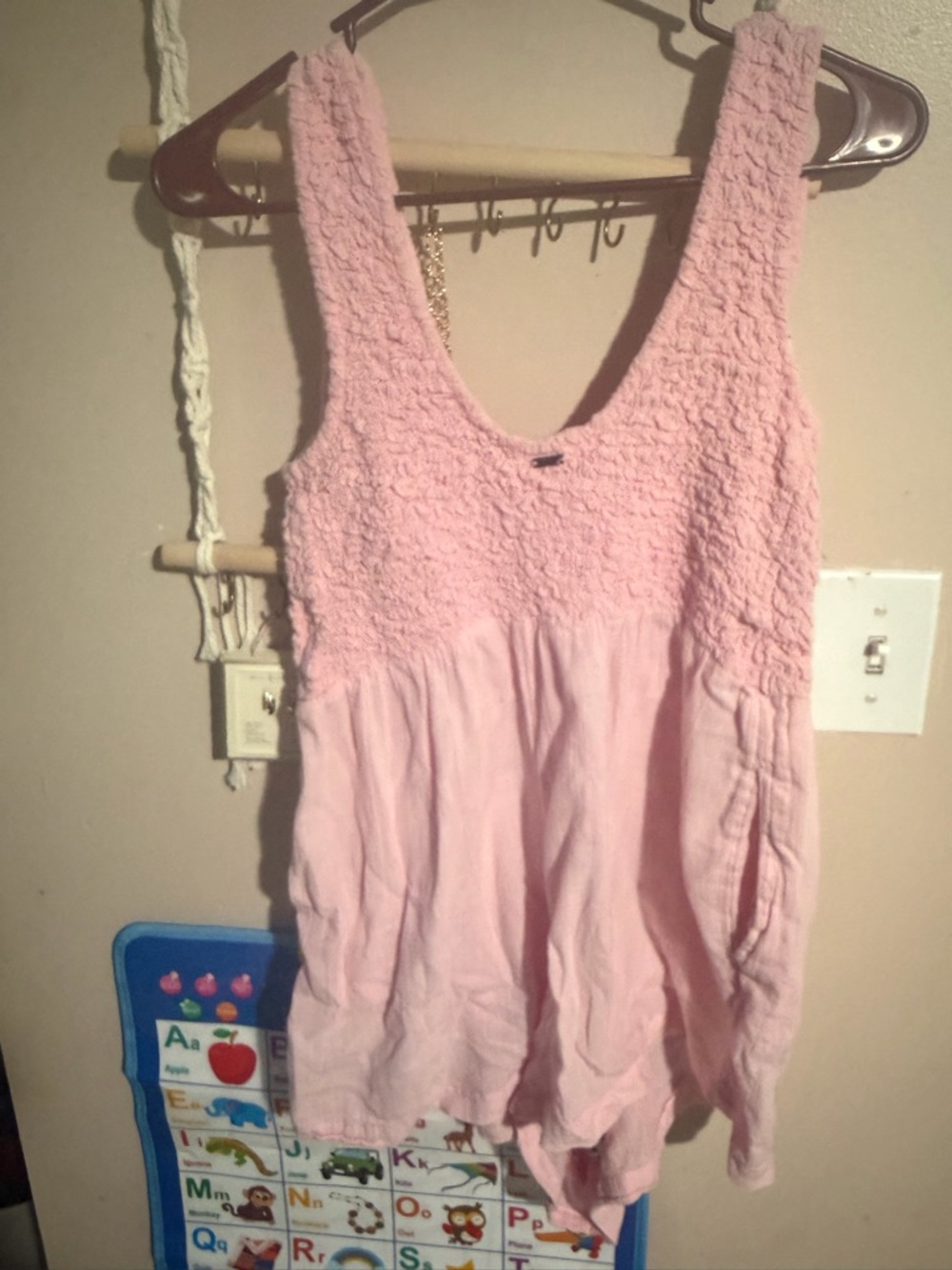 O’Neil Light Pink Textured Tank romper